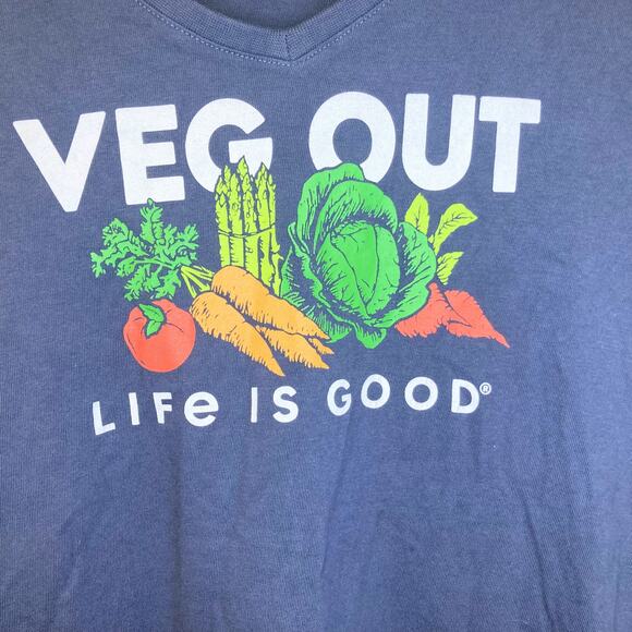 Life Is Good Veg Out Blue T-Shirt Size XXXL - Picture 3 of 7
